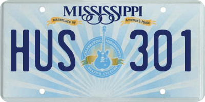 MS license plate HUS301