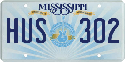 MS license plate HUS302