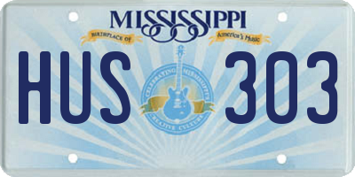 MS license plate HUS303