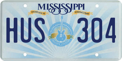 MS license plate HUS304