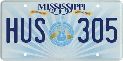MS license plate HUS305