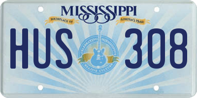 MS license plate HUS308