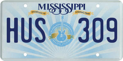 MS license plate HUS309