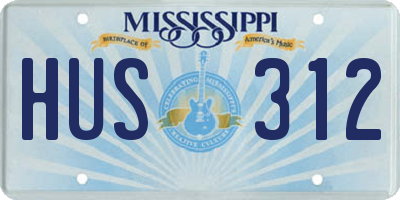 MS license plate HUS312