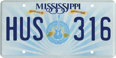 MS license plate HUS316
