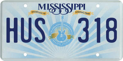 MS license plate HUS318