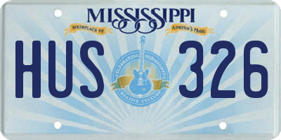 MS license plate HUS326