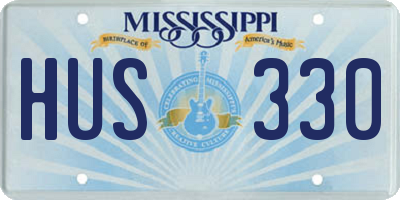 MS license plate HUS330