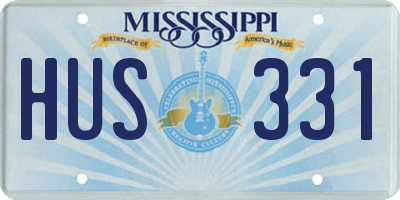MS license plate HUS331