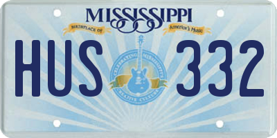 MS license plate HUS332