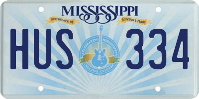 MS license plate HUS334