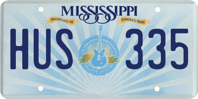 MS license plate HUS335