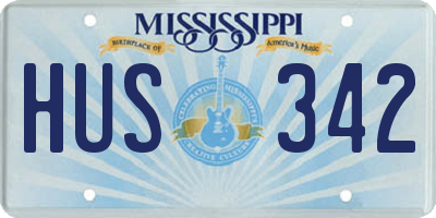 MS license plate HUS342