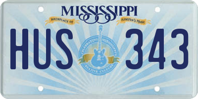 MS license plate HUS343