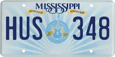 MS license plate HUS348
