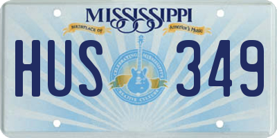 MS license plate HUS349