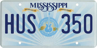 MS license plate HUS350