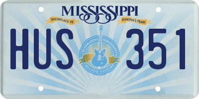 MS license plate HUS351