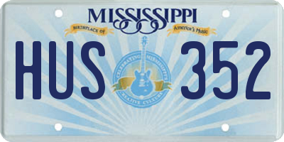 MS license plate HUS352