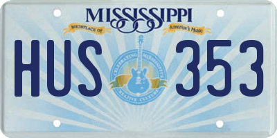 MS license plate HUS353