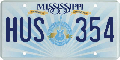 MS license plate HUS354