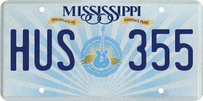 MS license plate HUS355