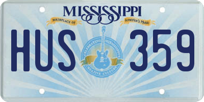 MS license plate HUS359
