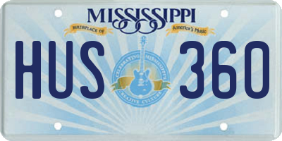 MS license plate HUS360
