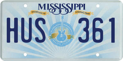 MS license plate HUS361