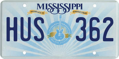 MS license plate HUS362