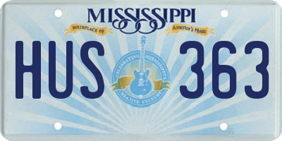 MS license plate HUS363