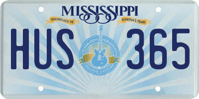 MS license plate HUS365