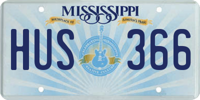 MS license plate HUS366