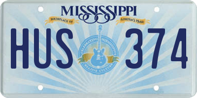MS license plate HUS374