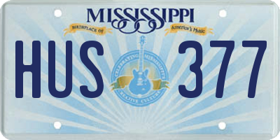 MS license plate HUS377