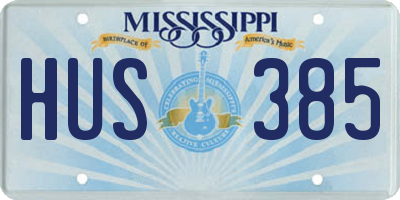 MS license plate HUS385