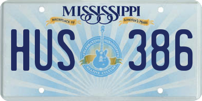 MS license plate HUS386
