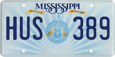 MS license plate HUS389