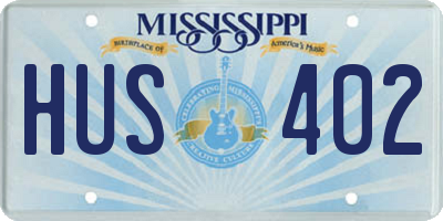 MS license plate HUS402