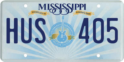MS license plate HUS405