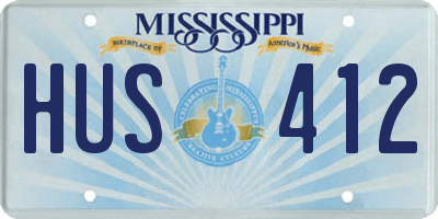 MS license plate HUS412