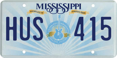 MS license plate HUS415