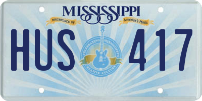 MS license plate HUS417