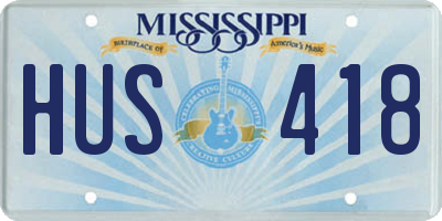 MS license plate HUS418