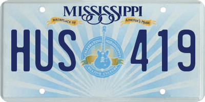 MS license plate HUS419