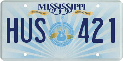 MS license plate HUS421
