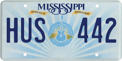 MS license plate HUS442