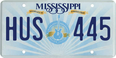 MS license plate HUS445