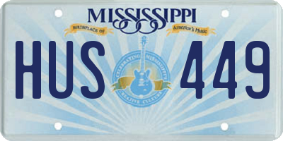 MS license plate HUS449