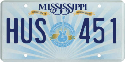 MS license plate HUS451